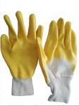 Light Weight Yellow Nitrile Coated interlock Glove Rukavice Od Nitrila