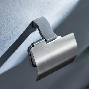 China SUS304 Stainless Steel Paper Holder With Cover Satin Finish Tissue Paper Towel Wall Holder wholesale