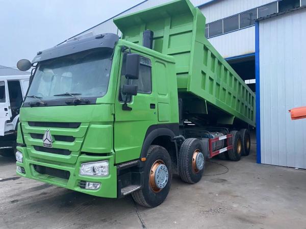 Manual Transmission Type Sinotruck HOWO Green 12 Wheels 8*4 Dump Truck with 371