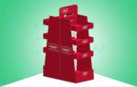 Red POS Cardboard Advertising Displays 2 Sided Four Shelf Large Space Stable
