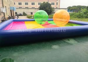 China 8 * 8 m PVC tarpaulin Blue Rainbow Color Inflatable Water Pool For Kids Playing wholesale