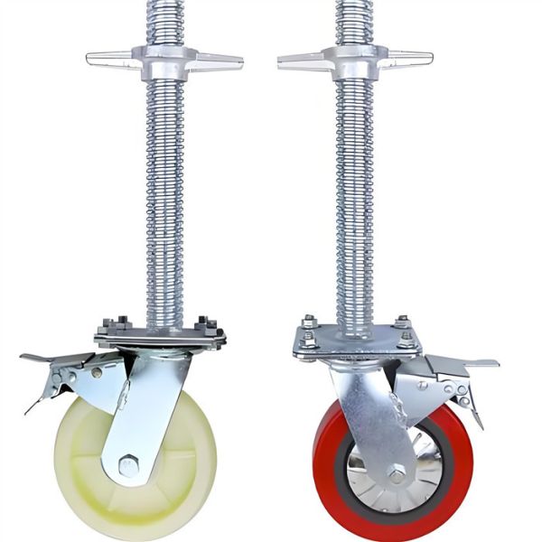 Wear Resistant and Environmentally Friendly Scaffolding Castors with Dual Safety Locking System for Mobile Scaffold Wheels