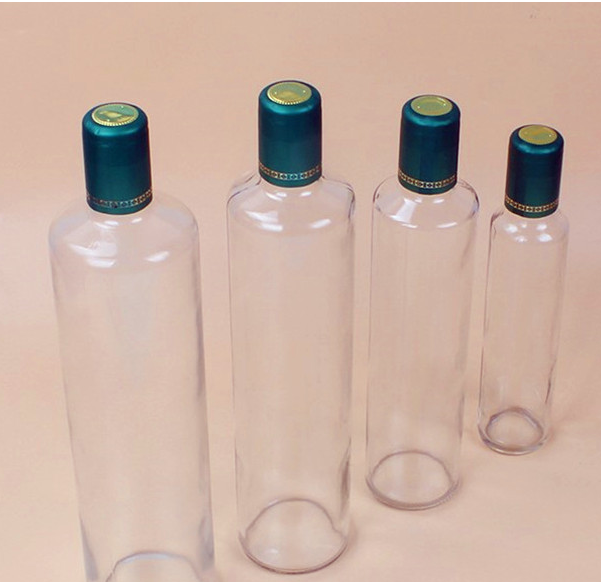 Glass Collar 100ML 250ML 500ML Clear White Black Olive Oil Bottle with Measurement