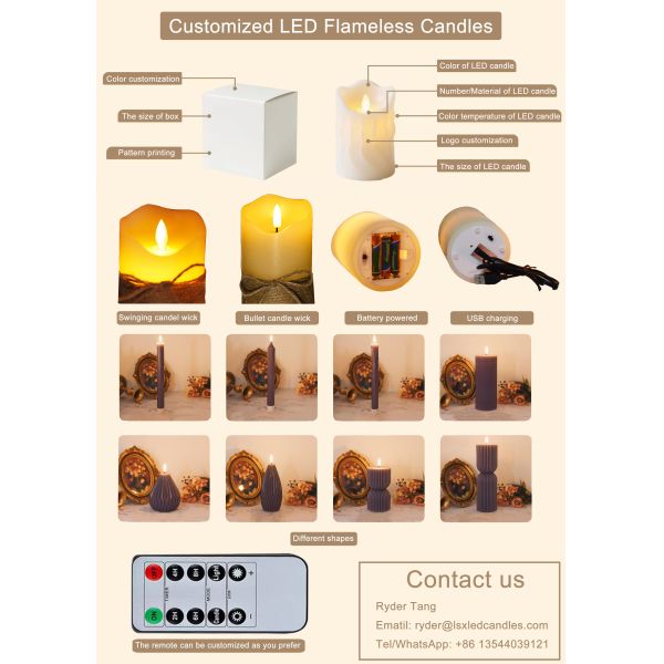 Colorful LED Candle with 3D Flame and Remote Control for Magic Spell Decor