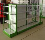 Light Duty Supermarket Gondola Shelving / Pharmacy Display Rack Metallic Shop