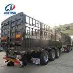 Aotong 3 Axles Livestock Store House Bar Fence Cargo Semi Trailers with 13TON