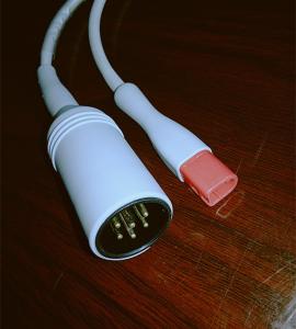 China Datascope GE Marquette BP Cable Round 6 Pin To 5 Pin Grey Color Adaptor 3M Length wholesale