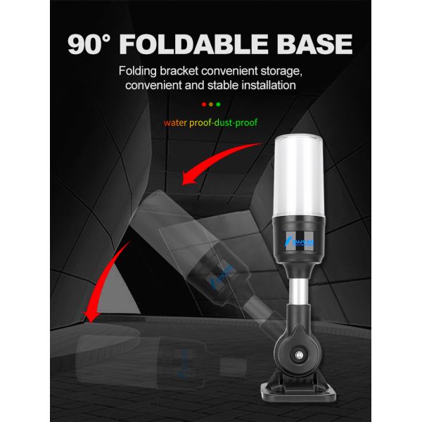 Q3T ABS+PC Single Layer Stack Light 2835 SMD LED 70000H Lifespan 60-70 Flashes/Min 3/4 Holes Foldable Mount Machine Alarm Indicator Light