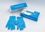 Powder-Free Material Blue Color Disposable Nitrile Gloves / Length : 9in 240mm ±