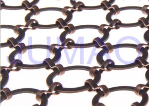 China Bronze Hotel Metal Ring Curtain Antique Copper Space Partition With 22 Mm Rings wholesale