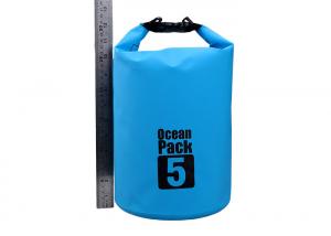 China Blue Pvc 5l Dry Pack Bag , Hammock Tent Camping Dry Sack Bag Roll Top Closure wholesale
