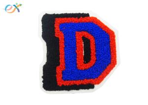 China D Letters Caps Chenille Custom Iron On Patches For Hoodies Clothing wholesale