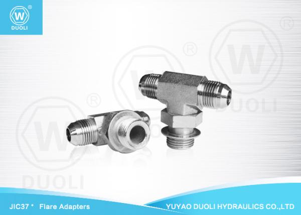 Tee Male 37° Cone Hydraulic JIC Flare Fittings BSP Male Adjustable Lock Nut