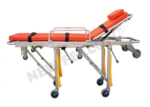 Quality Foldable Aluminum alloy Ambulance Stretcher Trolley with ISO9001 / 13485 for sale