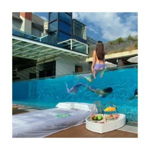 China Transparent Plastic Sheet Gym Pool Thick Glass Acrylic Swimming Pool with Air Pump wholesale