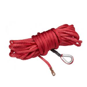 China 10mm x 30m high strong red 12 strand synthetic winch rope uhmwpe line wholesale