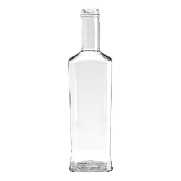 Customized Logo 500ml Square Flat Glass Bottle for Liquor/Spirits/Vodka/Whisky