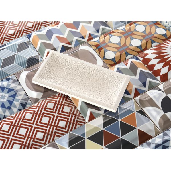 Modern Ceramic Wall Tiles 75x152mm Multiple Colors White Body