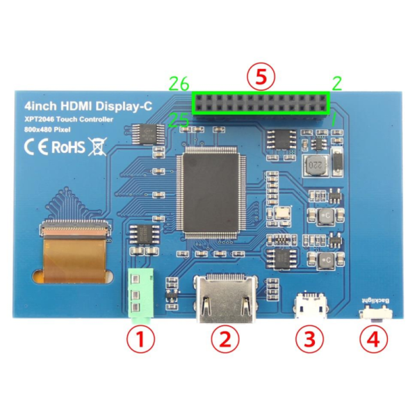 4 Inch Raspberry Pi Zero Touch Screen LCD Display 800*480 HDMI Port RTP Touch Panel