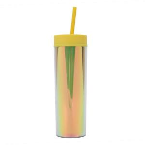 China Strata Cups Skinny Tumblers 16oz Matte Colored Acrylic With Lids And Straws wholesale