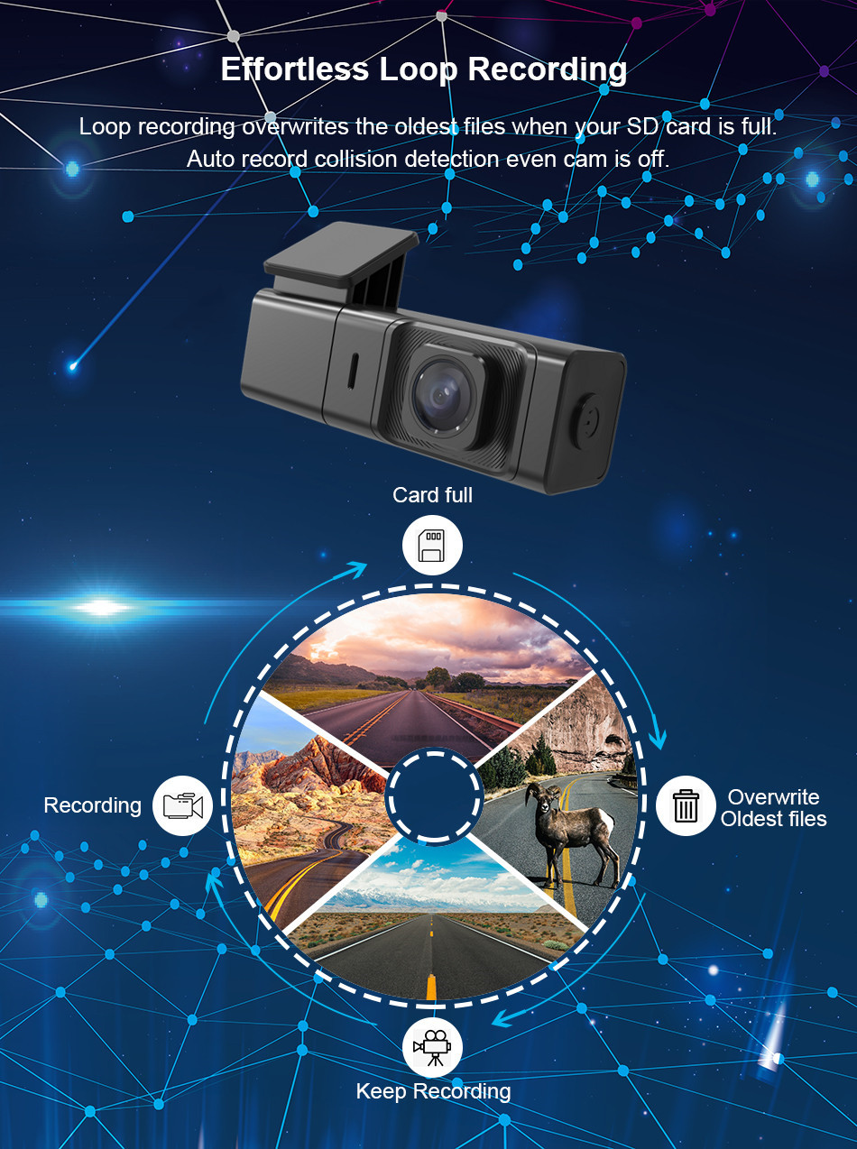 NT96672 Mobile 4K uSB Car DVR Camera Rear Digital Video Recorder WIFI 1080FHD