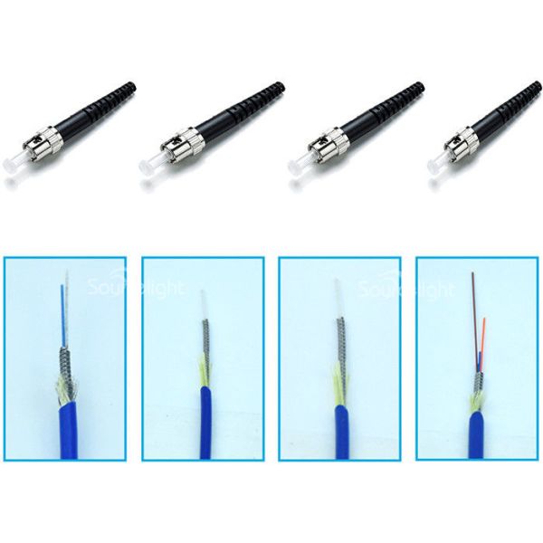 4 Cores Armored Fiber Optic Patch Cord ST to ST Rodent Resistant