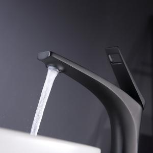 China Brass Modern Vessel Single Hole Single Handle Basin Mixer Tap in Chrome Matte Black Gold Grey wholesale