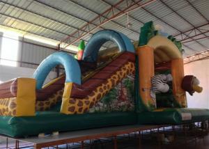 China Hot sale inflatable safari park bouncer house Classic inflatable forest animals combo jumping house for children on sale wholesale