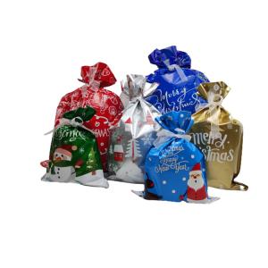 China Large Christmas Wrapping Bag , Ribbon Ties W44cm Aluminium Packaging Pouch wholesale
