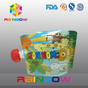 China Colorfully Printed Zippered Round Spout Pouch Packaging For Juice / Drink wholesale