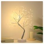Decorative Copper Wire Tree Shaped Table Lamp DIY LED USB 3D Golden Leaves