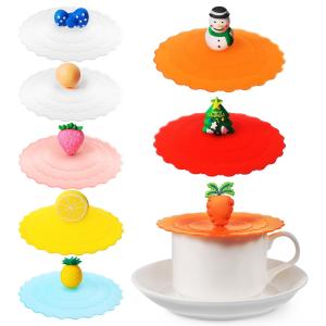 China Silicone Mug Lid Cover, Colorful Anti-Dust Silicone Mug Cover Cute Reusable Silicone Lids For Cups Mug Beer Glass Indoor wholesale
