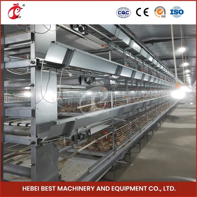 Anti Corrosion Chicken Battery Cage 160 Birds Capacity 100khg Weight Rose