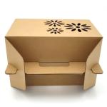Recycled Corrugated Packaging Box Brown Kraft Hollow Carved Design Gift