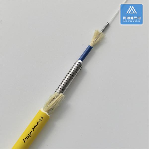 Simplex SM Armored Fiber Cable 7.0mm Yellow LSZH Rodent Resistant Double Armored