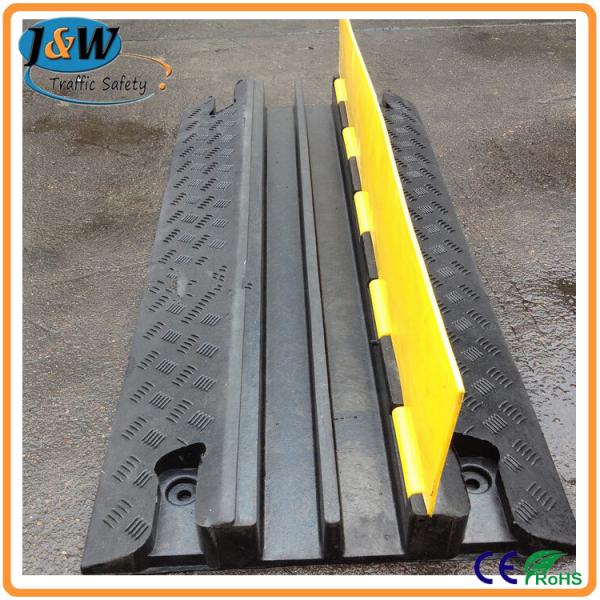 Quality Yellow Jacket Rubber Cable Protector Ramp / Cable Cover / Cable Tray 2 Channel for sale