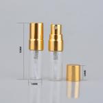 3ml Small Cosmetic Glass Bottles Golden Or Silver Cap For Perfume / Lotion