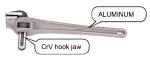 Aluminum Offset Pipe Wrench Aluminum Alloy Cr-Vsteel 14",18",24" 90-Degree