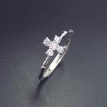 Custom CZ Jewelry Zircon Silver 925 Wedding Rings For Party / Anniversary