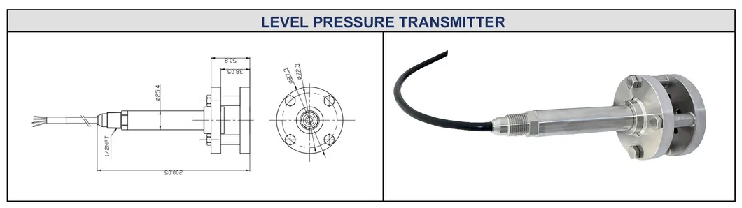 Corrosion Resistant Special Medium Leak Sensor Transmitter Gauge Water Level Sensor