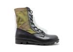 9 Inches Male Black Leather Military Jungle Boots High Molding With Breathable