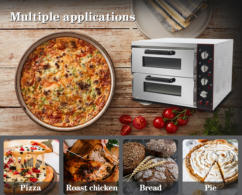 Double Deck Pizza Oven For Professional Cake Baking 585*480*420mm