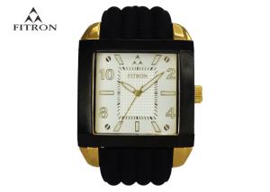 China Vintage Mens Luxury Rectangular Watches , Custom Silicone Watches Three Stitches wholesale