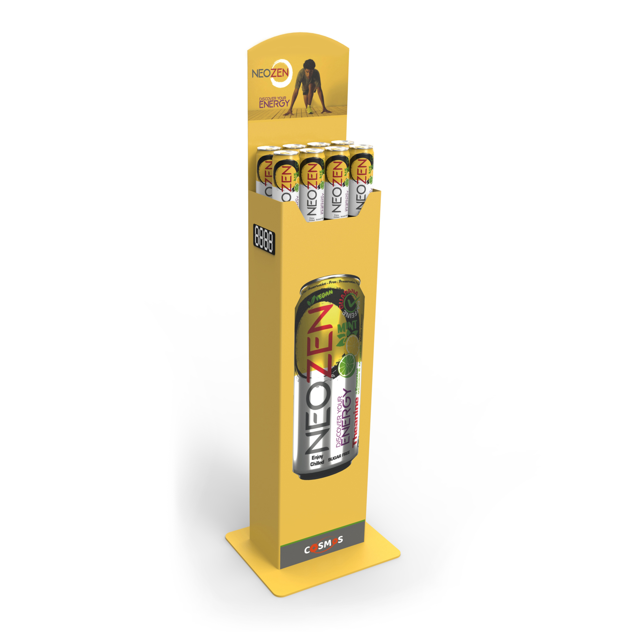 Fashion Style Metal Energy Drink Auto Lift Vertical Vendor with Price Panel