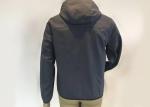 Soft Shell Mens Polyester Bomber Jacket , Nylon Hooded Jacket Navy Blue Color