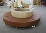 Fabric Round Shape Commercial Booth Seating With Steel Frame Base For Lobby