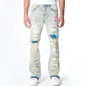 China                  Custom Slim Fit Jeans Skinny Streetwear Straight-Leg Premium Stretchy Pants Denim Jeans for Men              wholesale