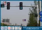 RAL Powder Coating Telescopic Traffic Lighting Post Single Arms For Crossing
