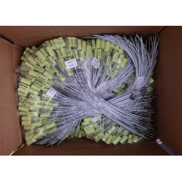 Orange 1.8 mm Cable Diameter Security Wire Seal with 1.53 KN Tensile Strength and Pull Tight Locking Mechanism