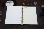 A5 Pu leather cover gold ring binder snap fastener organizer
